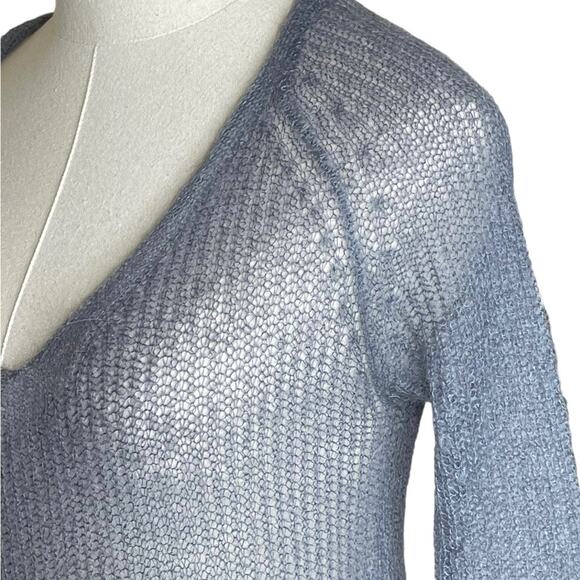 Eileen Fisher Petite Size PP (XS) V-Neck Pullover Tunic Sweater Sheer Mohair - Picture 5 of 9